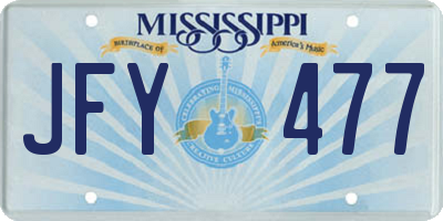 MS license plate JFY477