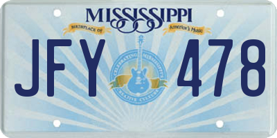 MS license plate JFY478