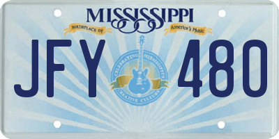 MS license plate JFY480