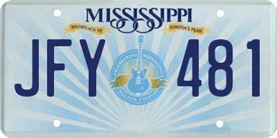 MS license plate JFY481