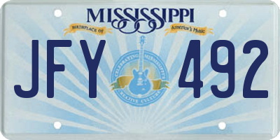 MS license plate JFY492