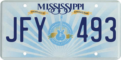 MS license plate JFY493
