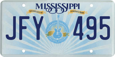 MS license plate JFY495