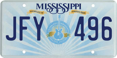 MS license plate JFY496