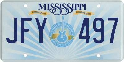 MS license plate JFY497