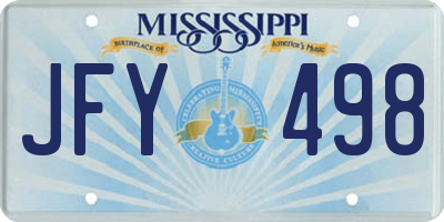 MS license plate JFY498