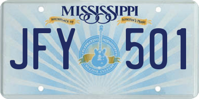 MS license plate JFY501