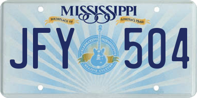 MS license plate JFY504