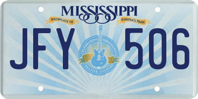 MS license plate JFY506
