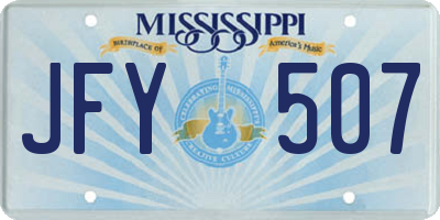 MS license plate JFY507