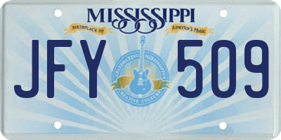 MS license plate JFY509