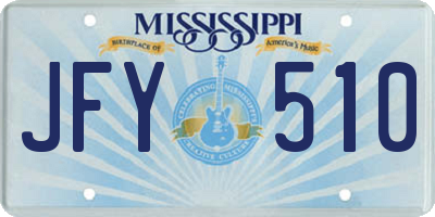 MS license plate JFY510