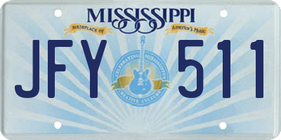MS license plate JFY511
