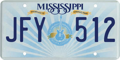 MS license plate JFY512