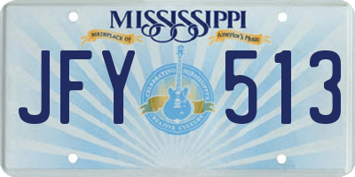 MS license plate JFY513