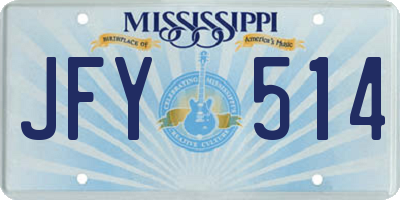 MS license plate JFY514