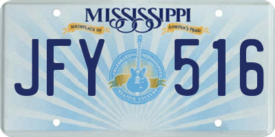 MS license plate JFY516