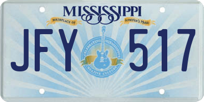 MS license plate JFY517