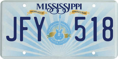 MS license plate JFY518
