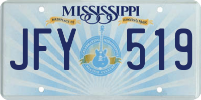 MS license plate JFY519