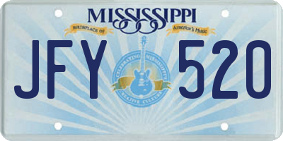 MS license plate JFY520