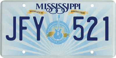 MS license plate JFY521