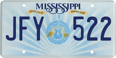 MS license plate JFY522