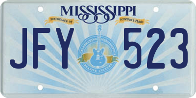 MS license plate JFY523