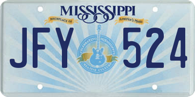 MS license plate JFY524