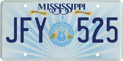 MS license plate JFY525
