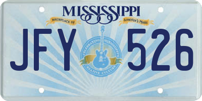 MS license plate JFY526