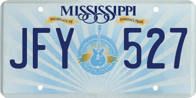 MS license plate JFY527