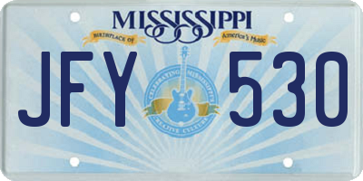 MS license plate JFY530
