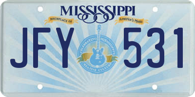 MS license plate JFY531
