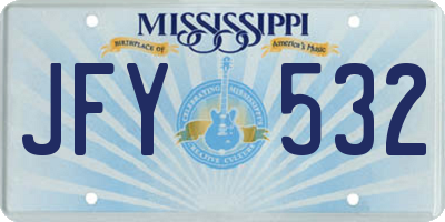 MS license plate JFY532