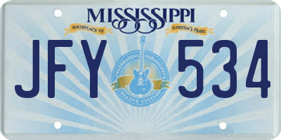 MS license plate JFY534