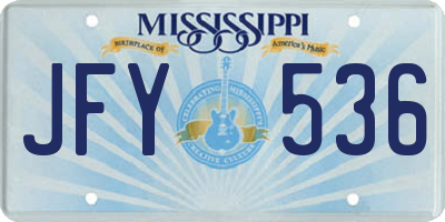 MS license plate JFY536