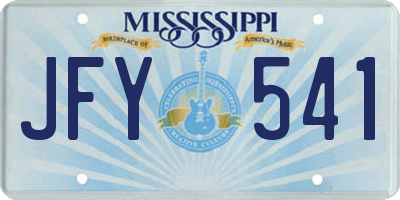 MS license plate JFY541