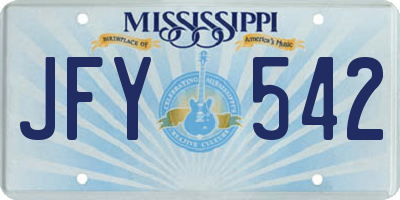 MS license plate JFY542