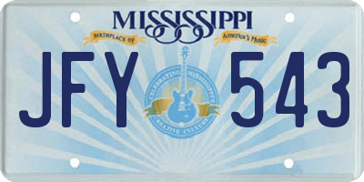 MS license plate JFY543