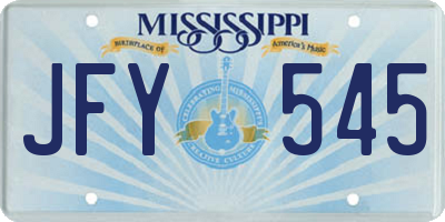 MS license plate JFY545