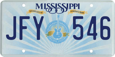 MS license plate JFY546