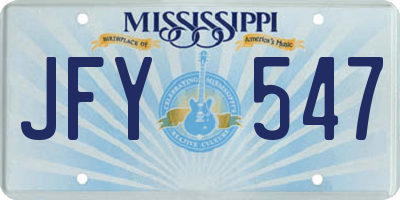 MS license plate JFY547