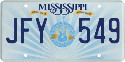 MS license plate JFY549