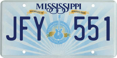 MS license plate JFY551