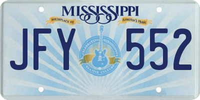 MS license plate JFY552
