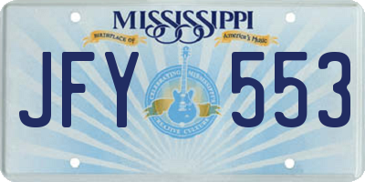 MS license plate JFY553