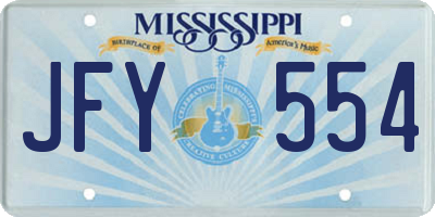 MS license plate JFY554