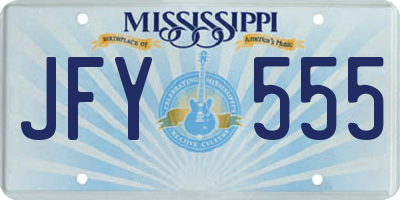 MS license plate JFY555