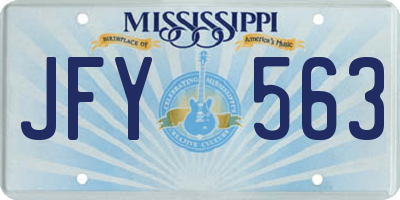 MS license plate JFY563